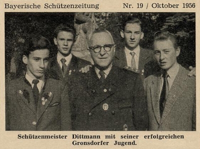 Fritz Dittmann sen. 1. Schützenmeister von 1921-1956 und 2. Landesschützenmeister
